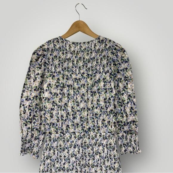 VERONICA BEARD Darrah Smocked Floral Mini Dress Sz 2 - Picture 8 of 16